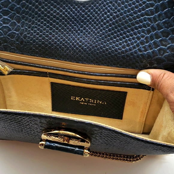 EKATRINA BAG SIZE 11x6 COLOR BLUE CONDITION NEW - Picture 6 of 11